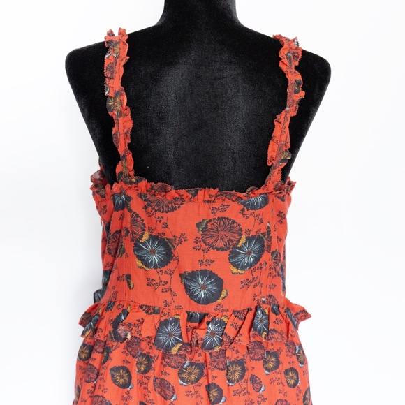 ULLA JOHNSON Adyna Sleeveless Midi Dress in Poppy Floral - Women's Size 10 - Picture 10 of 15